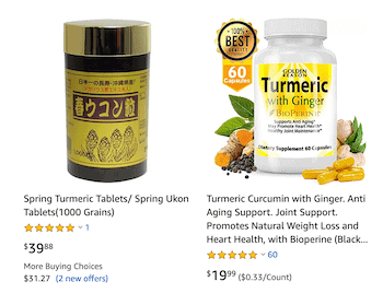 Turmeric supplements