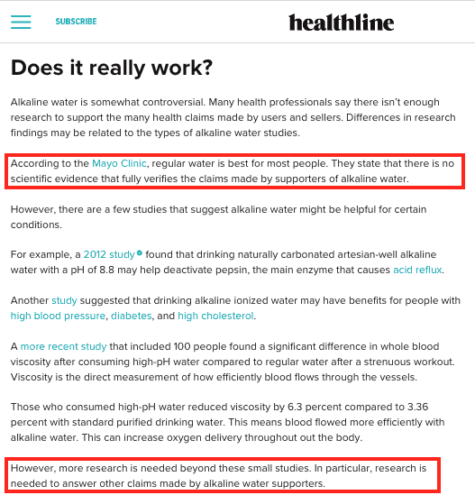 Healthline- alkaline water Healthline- alkaline water