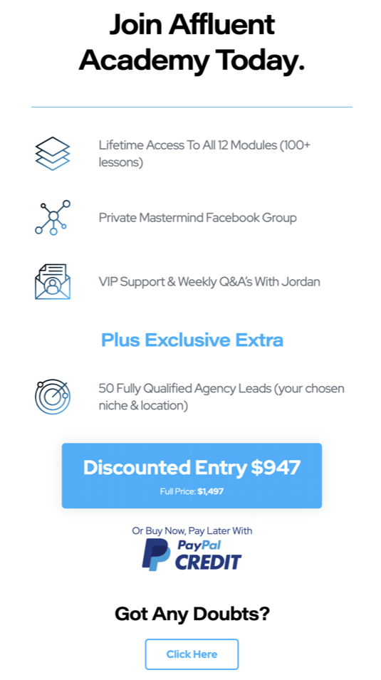 affluent academy costs